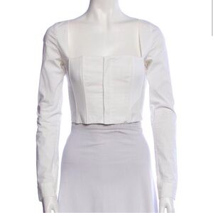 Fleur du Mal White Long Sleeve Blouse